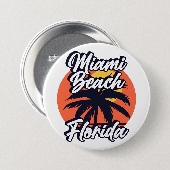 Miami Beach, Florida Button (Vorne & Hinten)