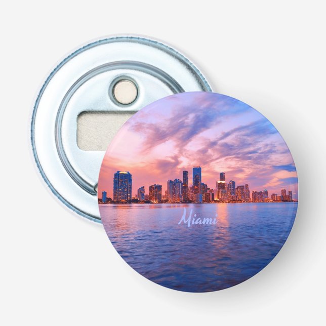 Miami Beach Florida City Skyline Flaschenöffner (Vorderseite)