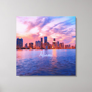 Miami Beach Florida City Skyline Leinwanddruck