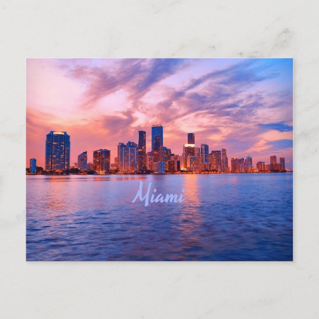 Miami Beach Florida City Skyline Postkarte (Vorderseite)