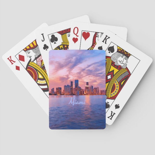 Miami Beach Florida City Skyline Spielkarten (Rückseite)