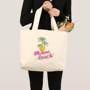 Miami Beach Florida Cool Fun Graphic Tote Bag Jumbo Stoffbeutel
