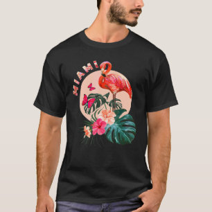 Miami Beach Florida Flamingo Sunset Blume Miami T-Shirt