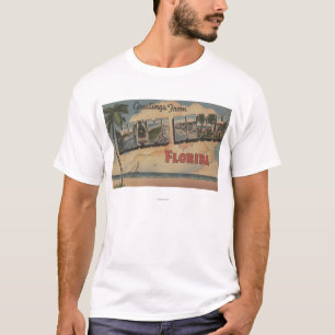 Miami Beach, Florida - große Buchstabe-Szenen T-Shirt