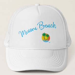 Miami Beach, Florida Logo Palm Cool anpassbarer Hu Truckerkappe