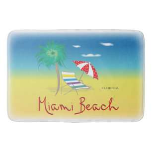 Miami Beach, Florida Palm Cooler Spaß Badematte