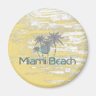 Miami Beach, Florida, Palmen, Grunge Cool Magnet