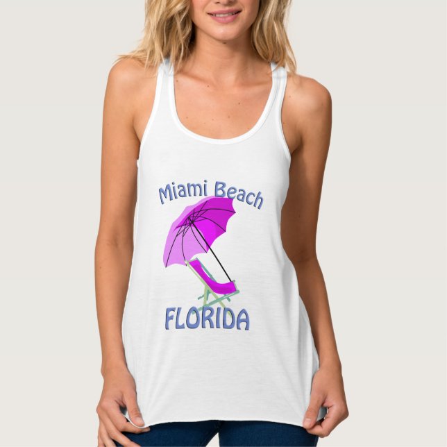 Miami Beach Florida Pink Tank Top (Vorderseite)