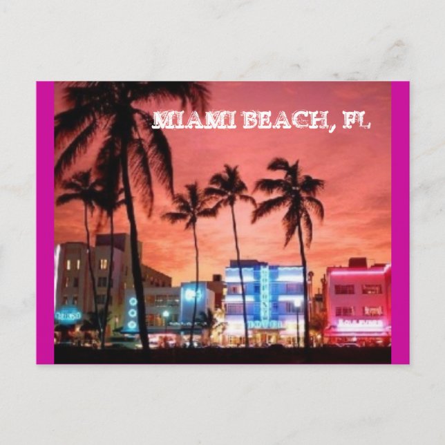 Miami Beach, Florida Postkarte (Vorderseite)