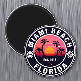 Miami Beach Florida Retro Sunset Souvenirs 60er Magnet