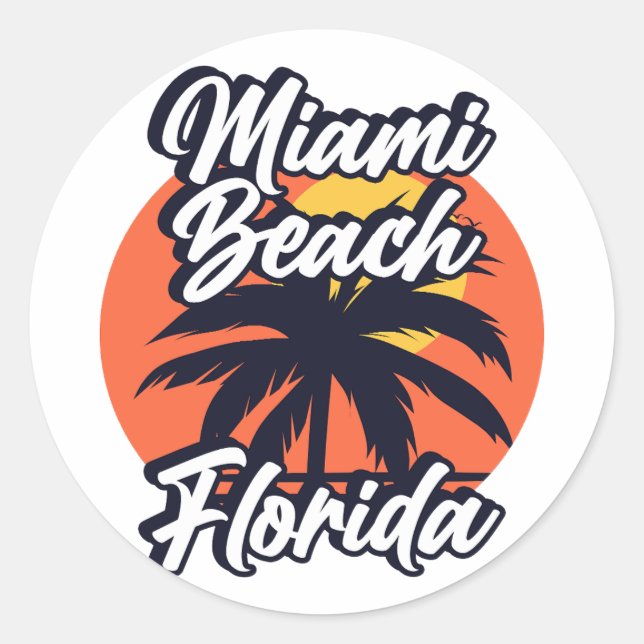 Miami Beach, Florida Runder Aufkleber (Vorderseite)