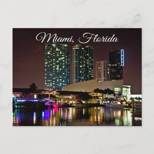 Miami Beach Florida Sklyline Travel Postcard Postkarte (Vorderseite)