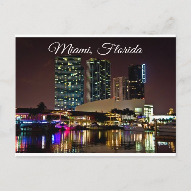 Miami Beach Florida Sklyline Travel Postcard Postkarte (Vorderseite)