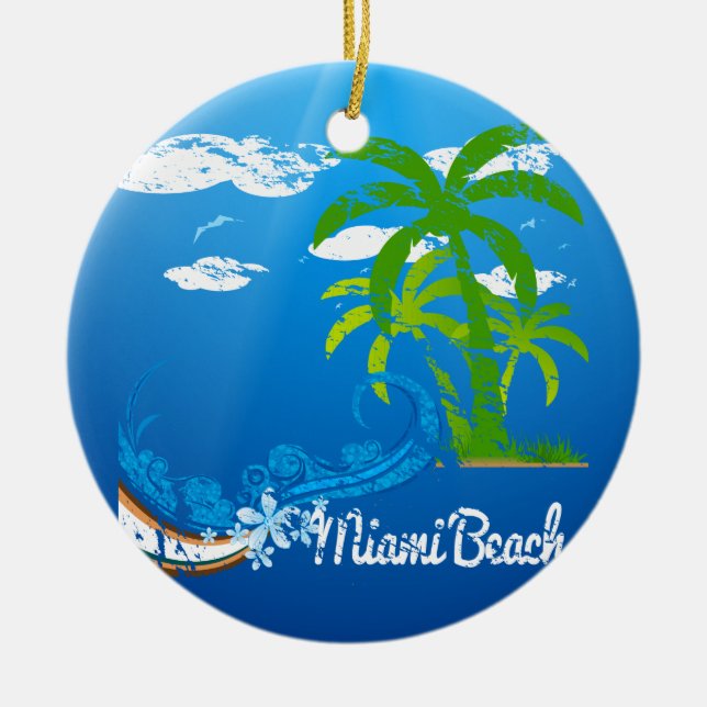 Miami Beach Florida Souvenir Keramikornament (Vorne)