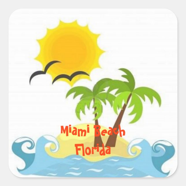 Miami Beach Florida sticker tropical (Devant)