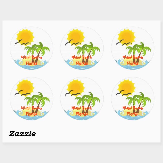 Miami Beach Florida sticker tropical (Feuille)