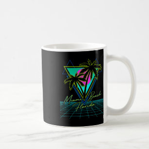 Miami Beach Florida Trip Retro 80er Vaporwave Grid Kaffeetasse