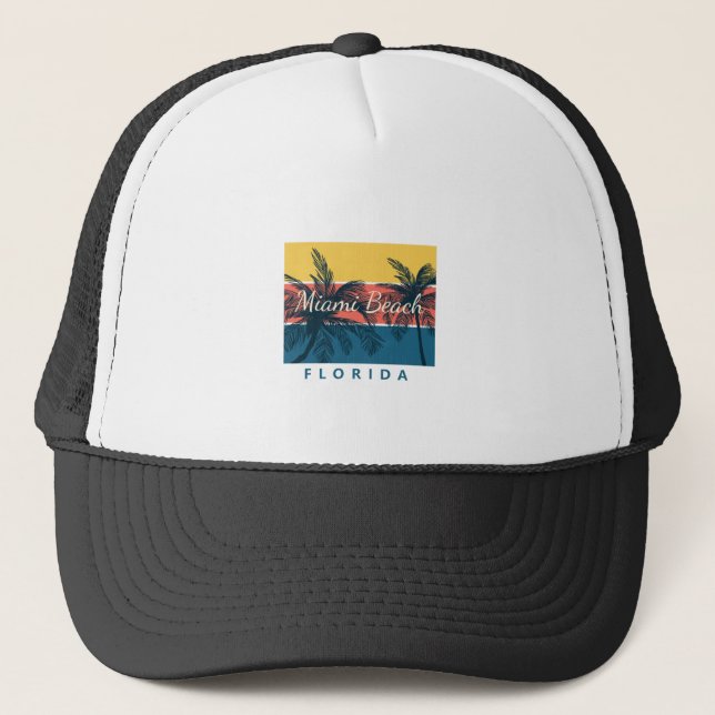 Miami Beach Florida Truckerkappe (Vorderseite)