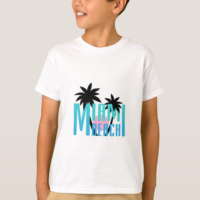 Miami Beach, Florida, Typografie cool T-Shirt (Vorderseite)