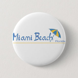 Miami Beach, Florida Umbrella Cool Button