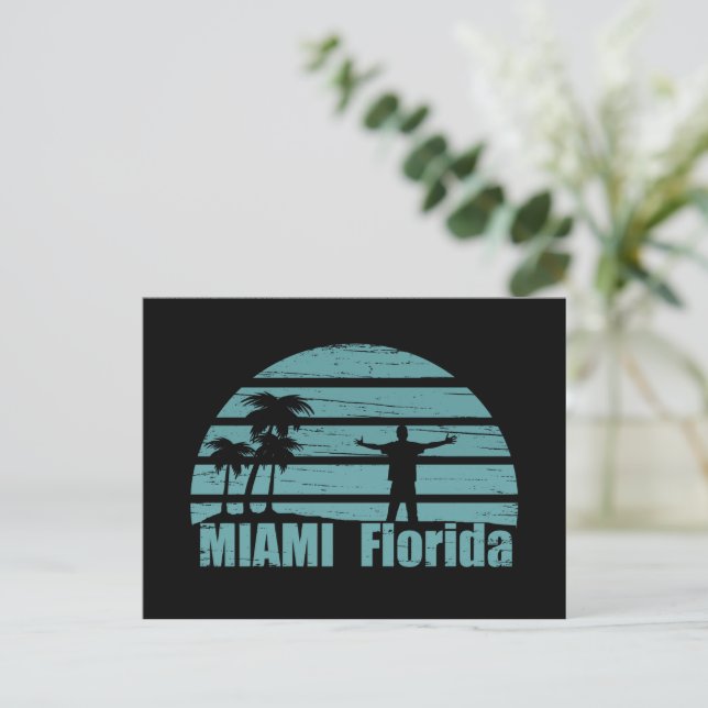 Miami Beach Florida Vintag Feiertagspostkarte (Stehend Vorderseite)