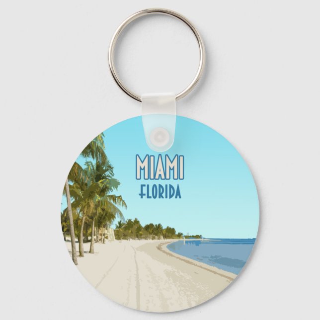 Miami Beach Florida Vintag Schlüsselanhänger (Vorderseite)