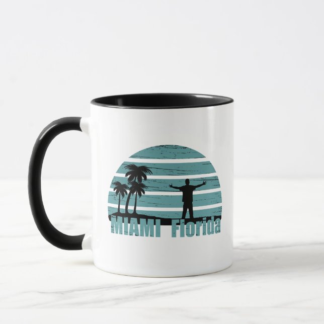 Miami Beach Florida Vintag Tasse (Links)