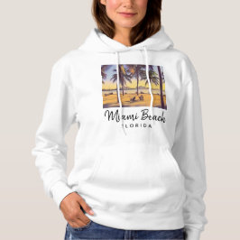 Miami Beach Florida Vintage Aquarellbahn Hoodie