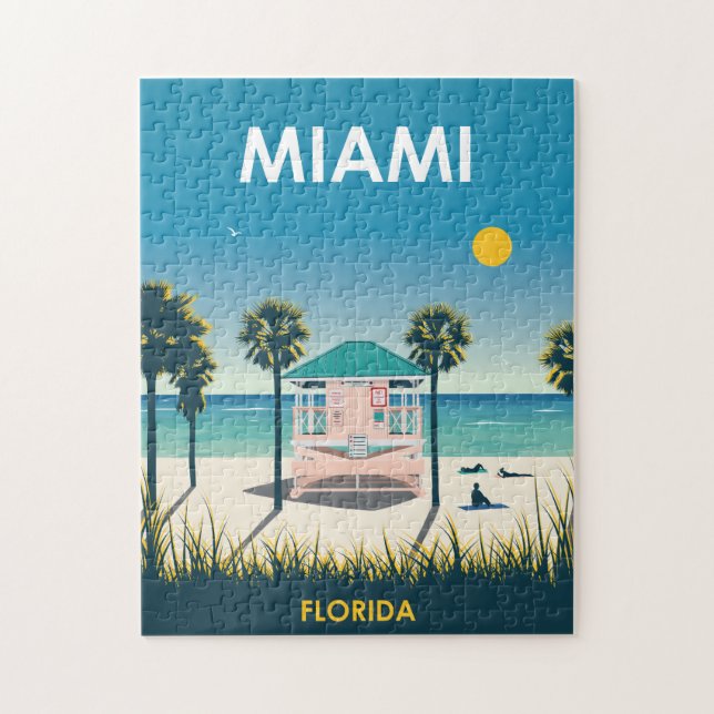 Miami Beach Florida Vintage Travel (Vertikal)
