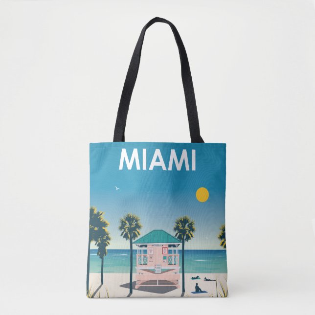 Miami Beach Florida Vintage Travel Tasche (Vorderseite)