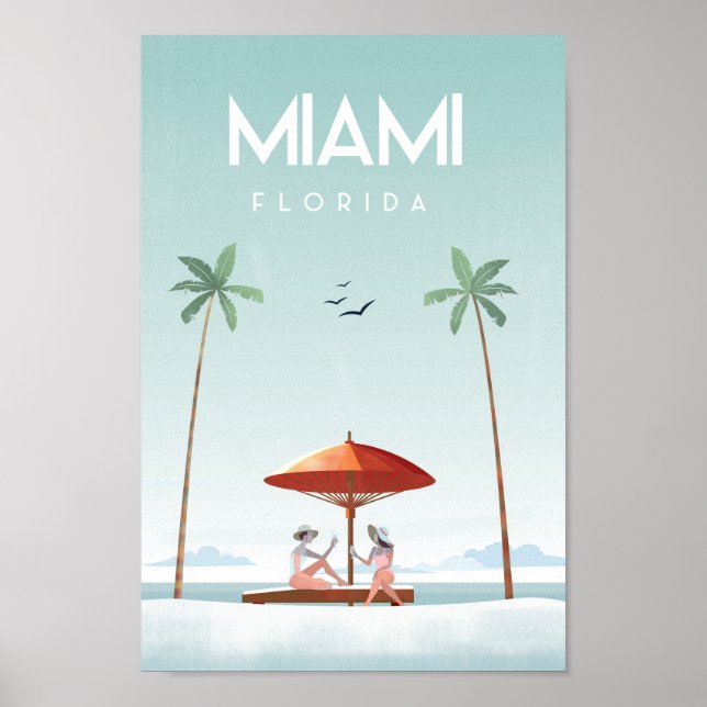 Miami beach floride affiche voyage (Devant)