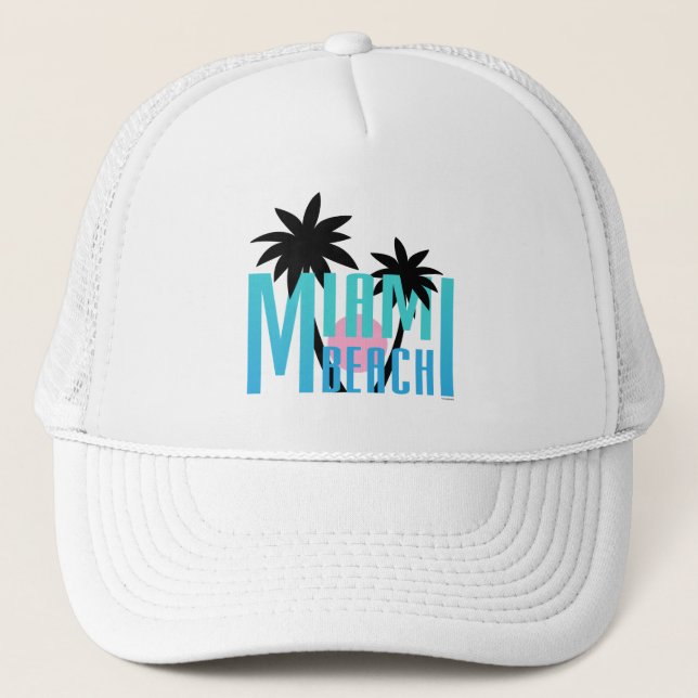 Miami Beach, Floride Logo Palm Cool Casquette régl (Devant)