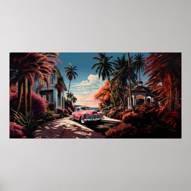 Miami Beach Garden Villa aus den 50er Jahren Poster (Vorne)