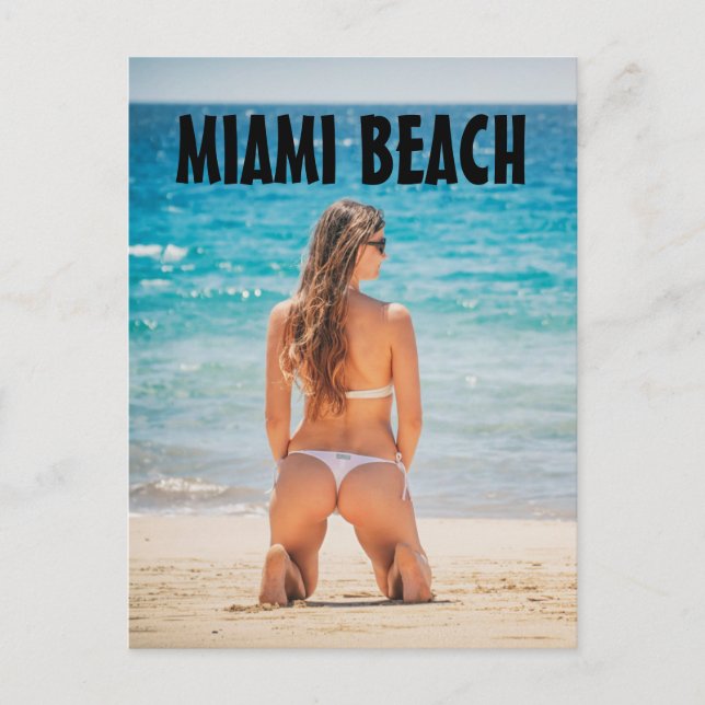 MIAMI BEACH GIRL BIKINI FLORIDA POSTCARDS POSTKARTE (Vorderseite)