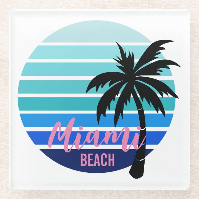 Miami Beach Glasuntersetzer (Vorderseite)