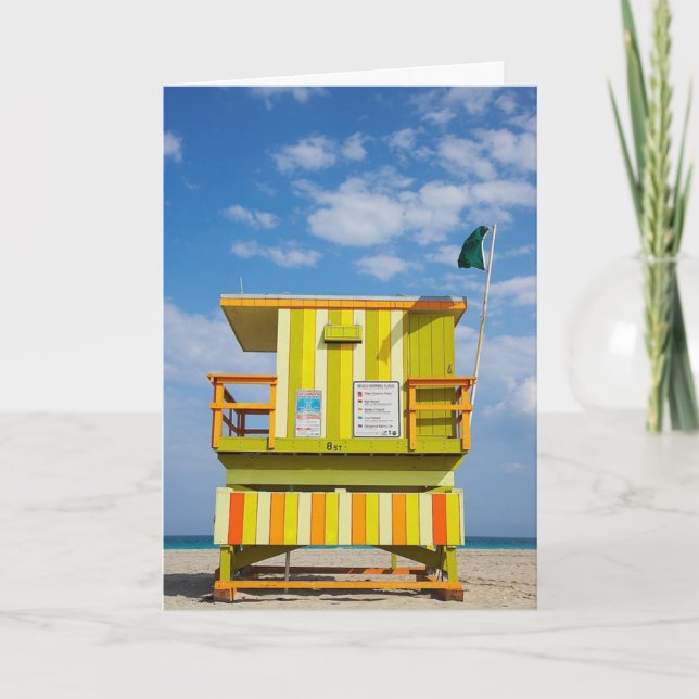 Miami Beach-Leben-Schutz-Stand-Gruß-Karte Karte (Vorderseite)