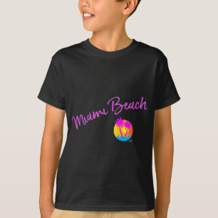 Miami-Beach-Logo-Sonnenpalmen-pink T-Shirt
