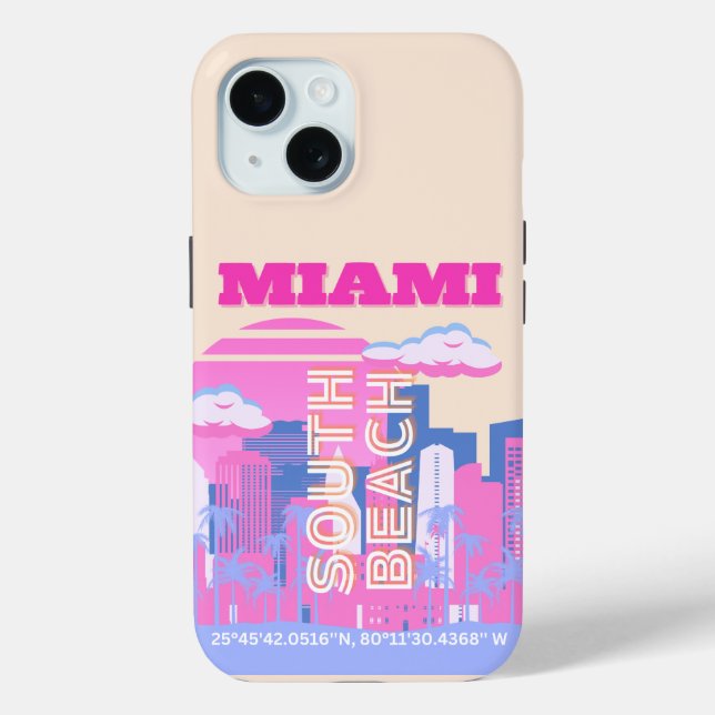 Miami Beach, Miami Art, Preppy Case-Mate iPhone Hülle (Rückseite)