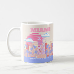 Miami Beach, Miami Travel Art, Preppy Room, Pastel Kaffeetasse
