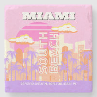 Miami Beach, Miami Travel Art, Preppy Room, Pink