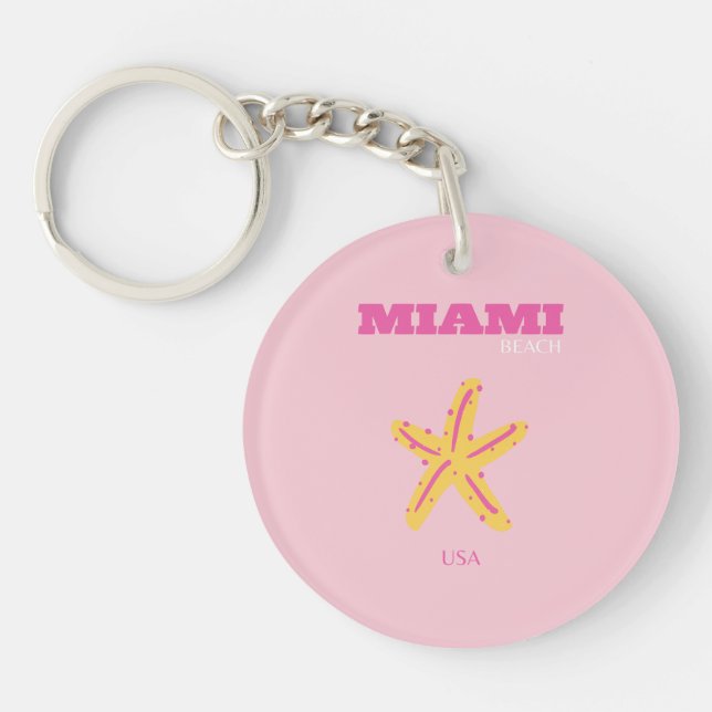 Miami Beach, Miami Travel Art, Preppy Room, Rose (Devant)