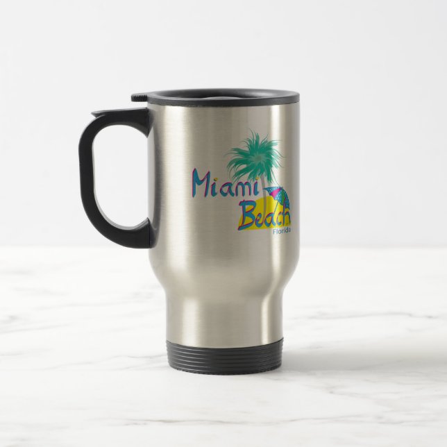 Miami Beach Palm und Sonne Reisebecher (Links)