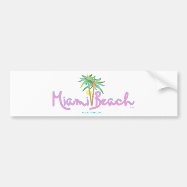 Miami Beach Pam Autoaufkleber (Vorne)