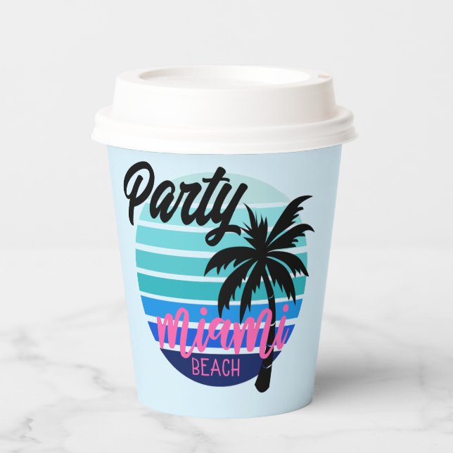 Miami Beach Pappbecher (Vorderseite)
