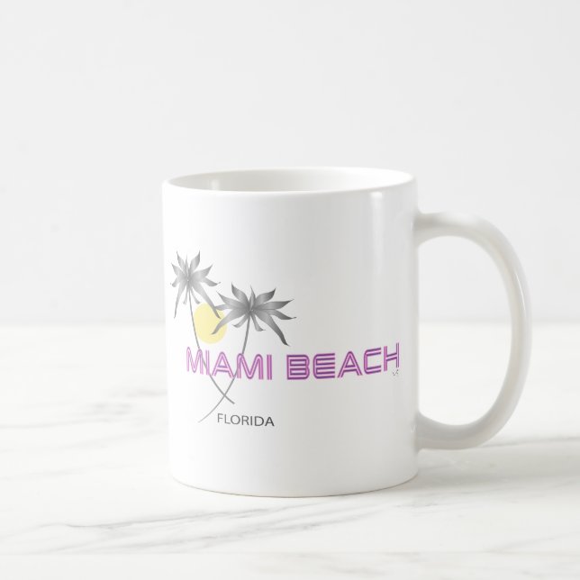 Miami Beach Pink Gray Kaffeetasse (Rechts)