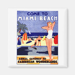 Miami Beach-Reise-Plakat 1925 Magnet