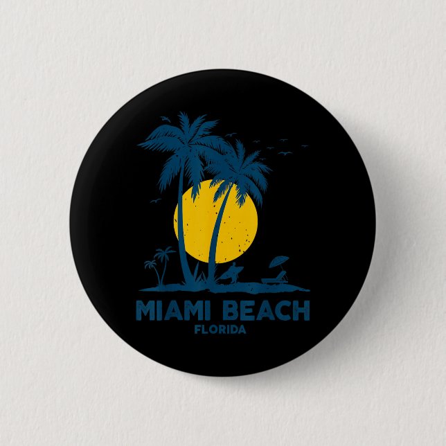 Miami Beach Reise Urlaub Florida Button (Vorderseite)