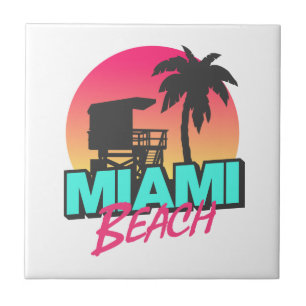 Miami Beach Reise Vintage Fliese