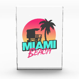 Miami Beach Reise Vintage Fotoblock