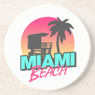 Miami Beach Reise Vintage Getränkeuntersetzer